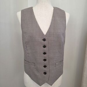Banana Republic Brown Houndstooth Wool Vest, 8